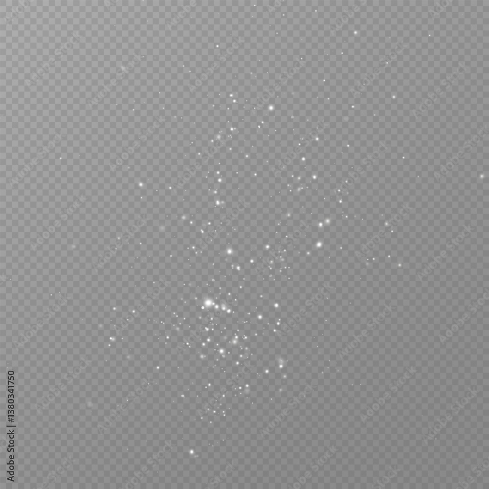 Poster shimmering particles. dust sparkles. light effect.