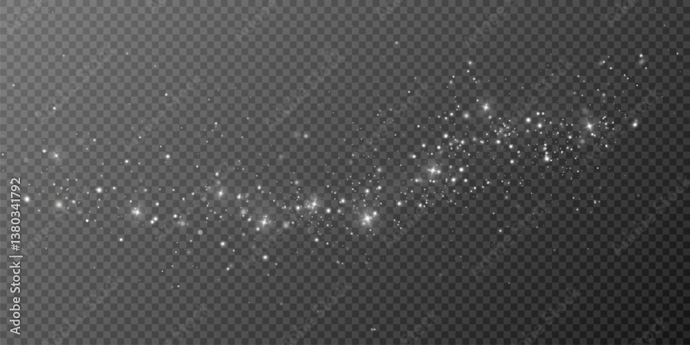 Poster shimmering particles. dust sparkles. light effect.