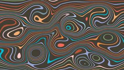 ABSTRACT ILLUSTRATION MARBLED TEXTURE LIQUIFY PSYCHEDELIC COLORFUL DESIGN. OPTICAL ILLUSION BACKGROUND VECTOR DESIGN