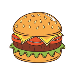 Hamburger vector illustration isolated on a white background