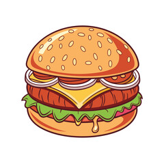 Hamburger vector illustration isolated on a white background