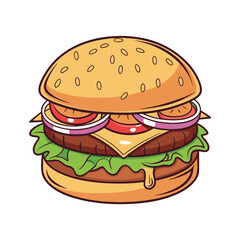 Hamburger vector illustration isolated on a white background