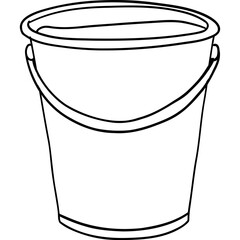 Farm theme, Bucket illustration with a simple design and handle. Outline for coloring .