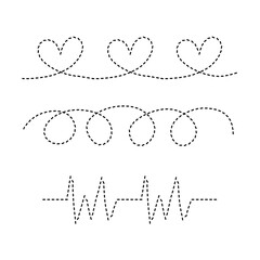 A dashed-line drawing resembling a heartbeat or ECG pattern, symbolizing life, health, and energy.