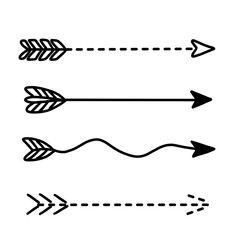 A collection of four arrows in different styles—dashed, solid, straight, wavy, and double-feathered—symbolizing movement, direction, and flexibility in navigation.