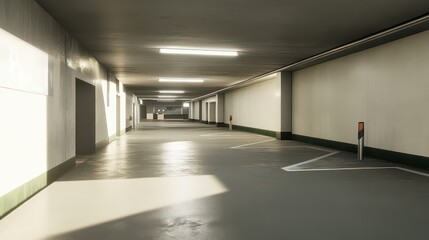 VR simulation of a high-tech parking structure with AI-powered slot allocation.