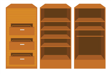 Wardrobe vector. Wooden furniture for bedroom