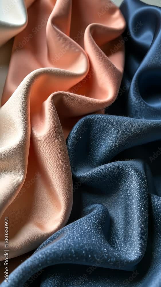 Aufkleber the image displays a multi-colored fabric with a blue, pink, and white pattern. the blue fabric is s