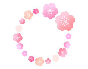 春らしくてラウンド型の可愛い桜フレーム素材　1