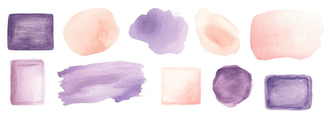 Vibrant Purple and Peach Watercolor Backgrounds