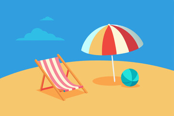 summer beach with umbrella