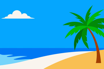 Obraz premium tropical beach with palm trees