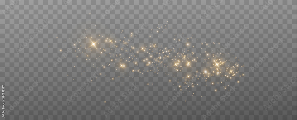 Poster 
Shimmering particles. Dust sparkles with golden light. Light effect.
