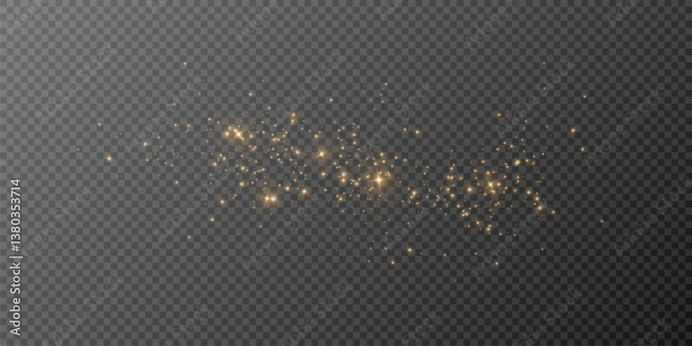 Poster 
Shimmering particles. Dust sparkles with golden light. Light effect.