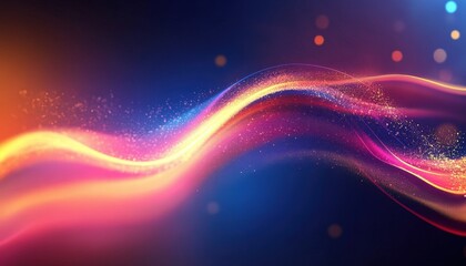 Vibrant abstract wave patterns in a dark background, showcasing a blend of colors and light effects, ideal for design projects or digital art backgrounds