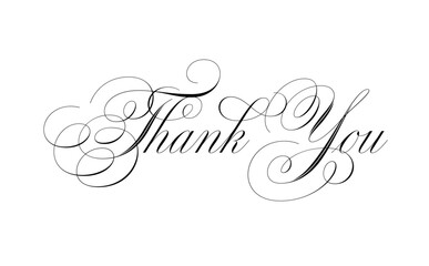 Fototapeta premium 手書き風の筆記体で書いたThank You（ありがとう）の文字（カリグラフィー） 