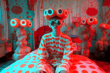 Hallucination - due to delirium tremens: abstract image of health condition. What causes hallucinations. Metaphorical delirium tremens awareness of a mental illusion. Medicine and brain.