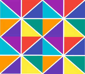 Colorful Triangular Geometric Pattern – Vibrant Symmetrical Design for Modern Art & Interior Decor