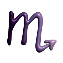 3d scorpio zodiac sign Esoteric symbol Astrology clipart Element for design