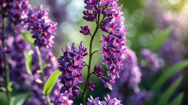 A Bright Purple Butterfly Bush Flower in Blossom