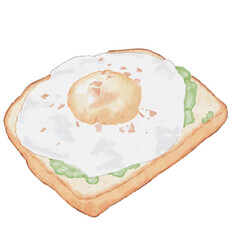 Egg And Avocado Toast Hand Drawn Illustration
