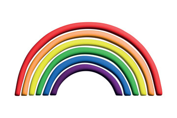 Colorful rainbow shape Gay pride flag Happy pride day LGBTQ community Pride Month Vector 3d clipart for posters, stickers, logo, cards