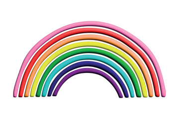 Colorful rainbow shape Gay pride flag Happy pride day LGBTQ community Pride Month Vector 3d clipart for posters, stickers, logo, cards