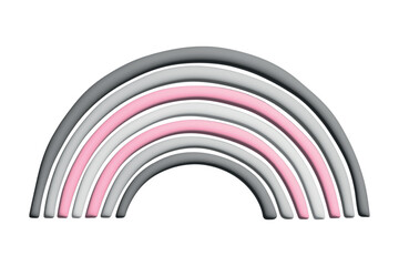 Obraz premium Colorful rainbow shape Demigirl pride flag Happy pride day LGBTQ community Pride Month Vector 3d clipart for posters, stickers, logo, cards