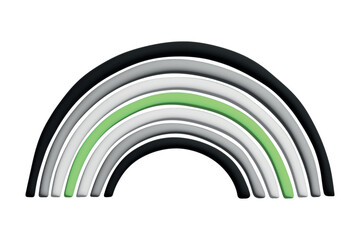 Obraz premium Colorful rainbow shape Agender pride flag Happy pride day LGBTQ community Pride Month Vector 3d clipart for posters, stickers, logo, cards