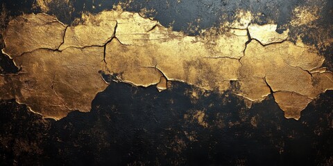 Antique Gold Dust - A vintage gold foil with an aged, dusted effect, featuring delicate cracks and warm golden undertones.