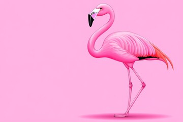 A minimalist outline of a flamingo, representing Miami tropical wildlife