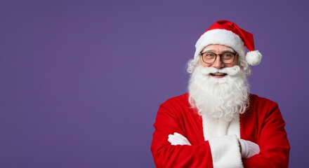 Smiling Santa Claus with arms crossed.