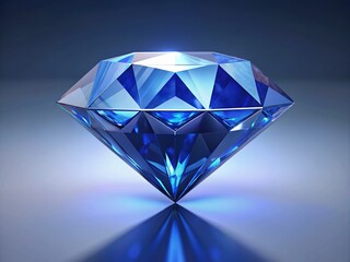 Luminous Blue Diamond 3D Render: Sparkling Gemstone Architectural Photography