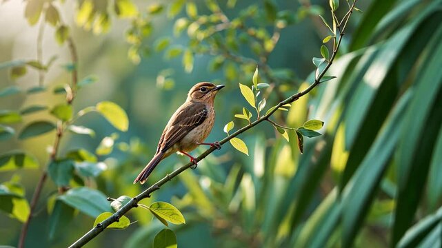 A typical chatterer resting on a tiny branch during a chilly day.