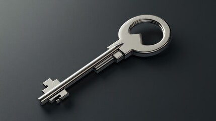 Metallic Key: Symbol of Access and Opportunity
