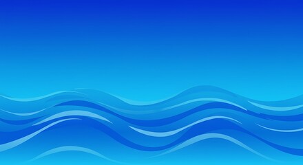 Abstract Blue Ocean Waves Background Illustration AI Generated