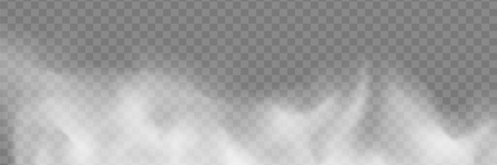 Fog effect. Smoke cloud on transparent background. Vector illustration.