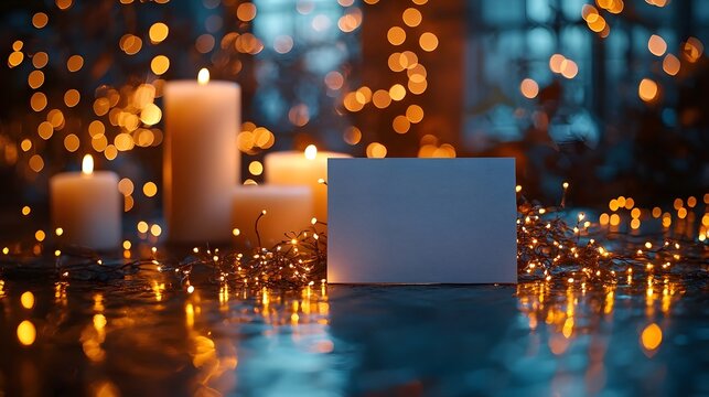 Romantic candles and gift card for an unforgettable engagement