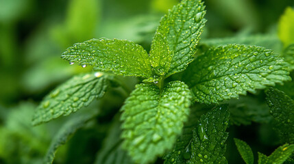 Fresh mint leaves