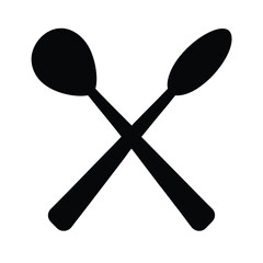 Cutlery Silhouette of Spoon Design.