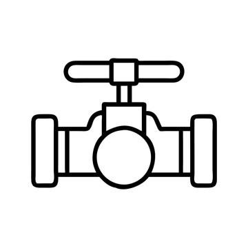 recommend clip art: Plumbing valve icon vector illustration pipeline water control system industrial equipment engineering drawing line art