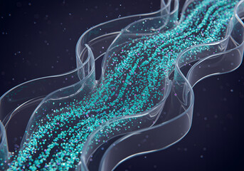 Nano-Sized Particles Flowing Through Microfluidic Channel