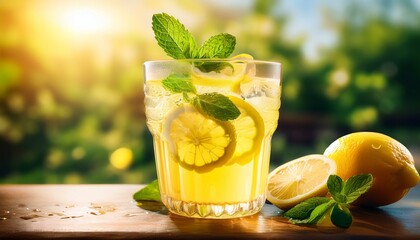 Fototapeta premium cocktail with lime and mint