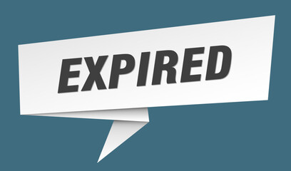 expired banner. expired speech bubble, label, sticker, sign template