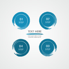 Step by step blue infographic template with 4 options, parts or processes.