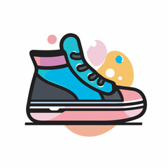 Vibrant sneaker displays colorful accents minimal background design graphic