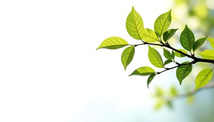 Obraz premium Isolated branches against a bright white background, serene, foliage