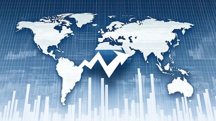 Stock market chart close-up with an upward arrow indicating the growth and success of the financial industry. The upward line of the stock chart is trending upward, ultra-realistic, with high detail.