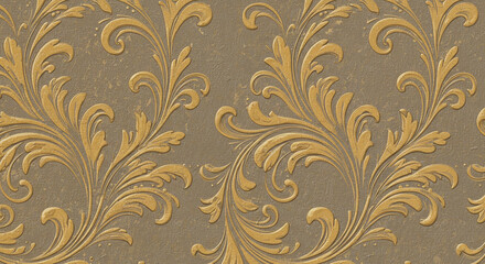 close-up of a wallpaper with a repeating, ornate pattern