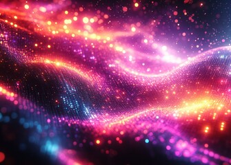 Fototapeta premium Abstract Digital Glitch Art Background Texture with Neon Gradients, Holographic Effects, Cyberpunk Aesthetic and Distortion Patterns